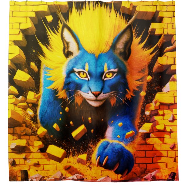 Lynx Art Duschvorhang (Vorderseite)