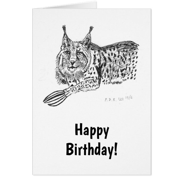 Lynx Birthday Card (Vorne)