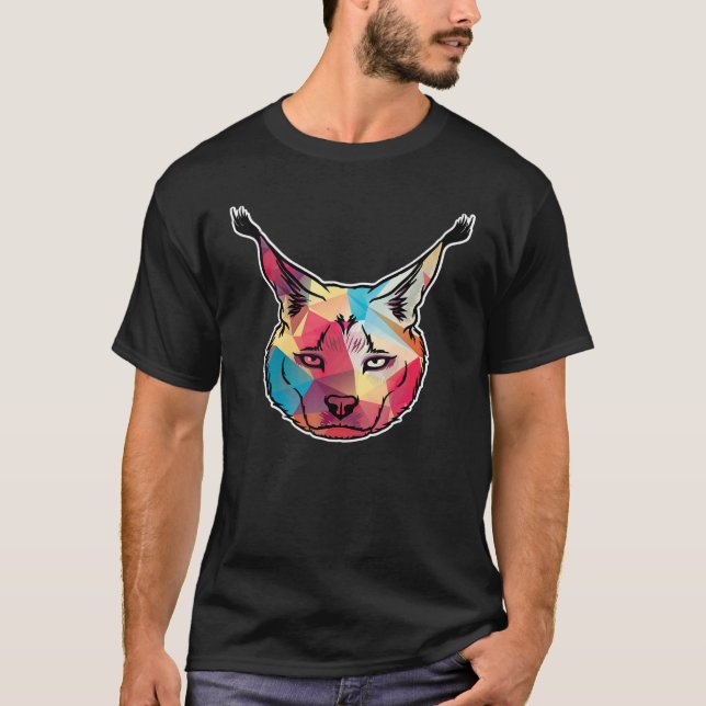Lynx Caracal Cat Sahara Safari Wilder Tierzoo Zoo T-Shirt (Vorderseite)