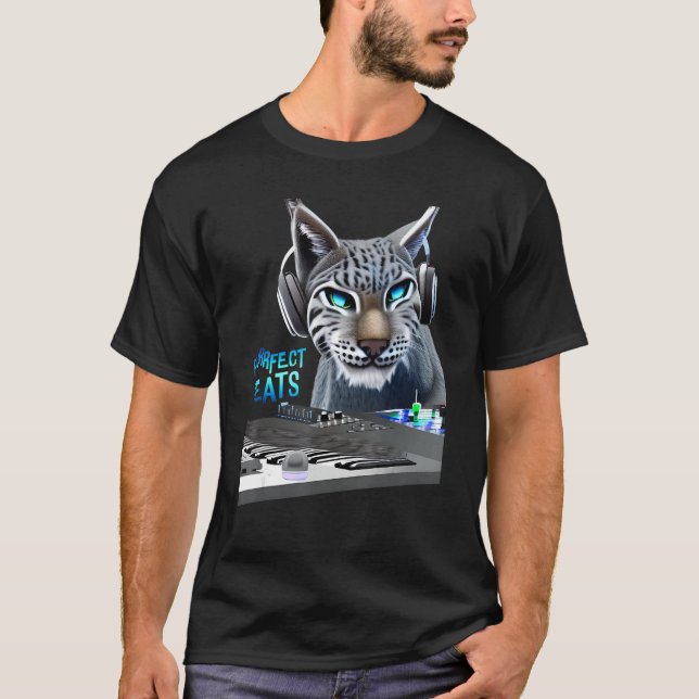 Lynx Music schlägt Bobcat Tiermusiker T-Shirt (Vorderseite)