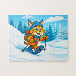 Lynx on a Snowshoe Winter Hike Puzzle