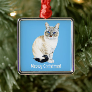 Lynx Point Siamese Cat Custom Meowy Weihnachten Ornament Aus Metall