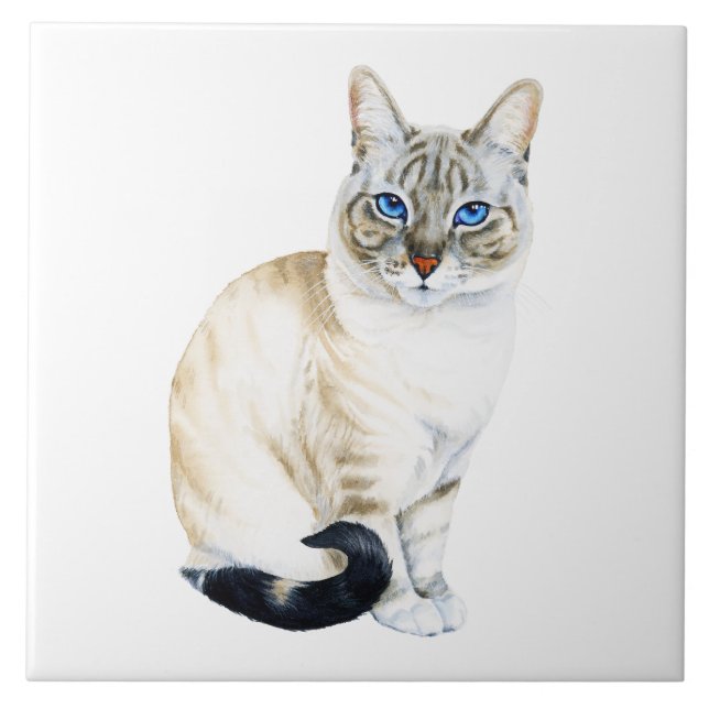 Lynx Point Siamese Cat Fliese (Vorderseite)