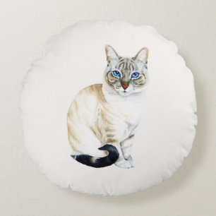 Lynx Point Siamese Cat Personalisiert Rundes Kissen