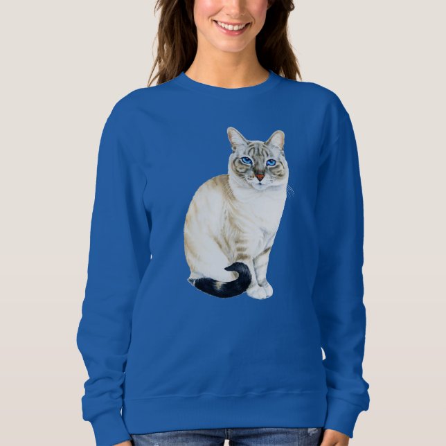 Lynx Point Siamese Cat Personalisiert Sweatshirt (Vorderseite)