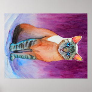 Lynx Point Siamese Cat Study Poster