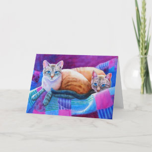 Lynx Point Siamese Cats Greeting Card Karte