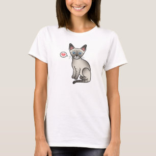 Lynx Point Siamese Katze Niedlicher Cartoon Illust T-Shirt