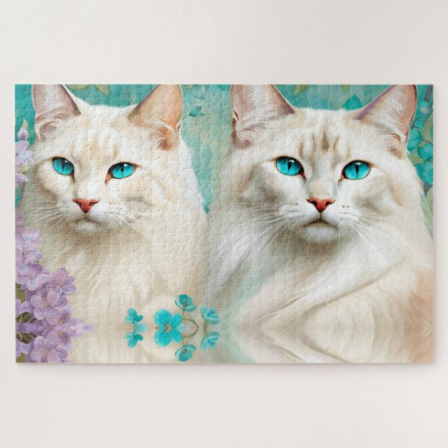 Lynx Point Siamese Portrait Art Puzzle (Horizontal)