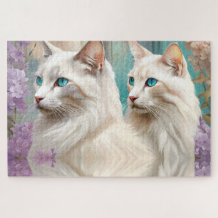 Lynx Point Siamese Portrait Art Puzzle