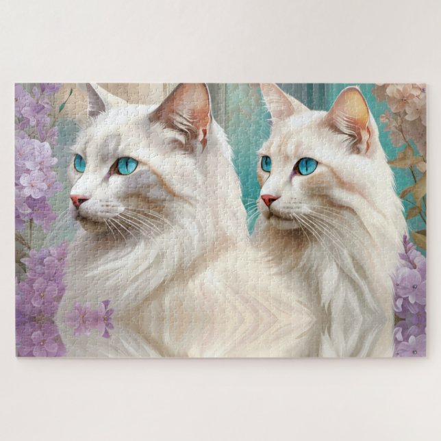 Lynx Point Siamese Portrait Art Puzzle (Horizontal)