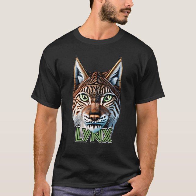 Lynx Portrait Bobcat Wildcat T-Shirt (Vorderseite)