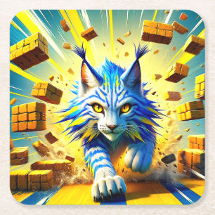 Lynx Rechteckiger Pappuntersetzer