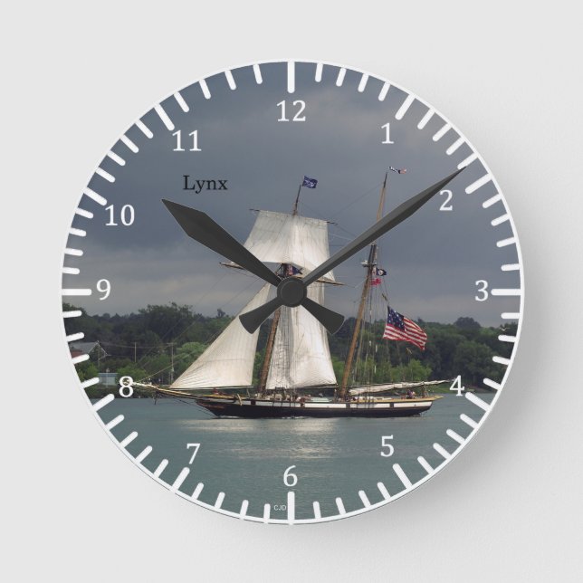 Lynx-Uhr Runde Wanduhr (Vorderseite)