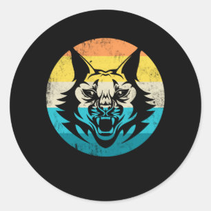 Lynx Vintag Retro Big Cat Wildcat Katzen Runder Aufkleber