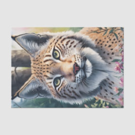 Lynx Watercolor Forest Art Seidenpapier