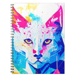 Lynx Wild Nature Animal Color Art Malerei Notizblock