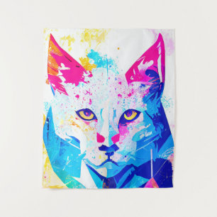 Lynx Wild Nature Animal Color Art Malerei Wandteppich