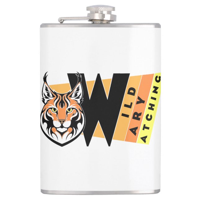 Lynx - Wild. Vorsicht. Beobachtung Flachmann (Vorderseite)