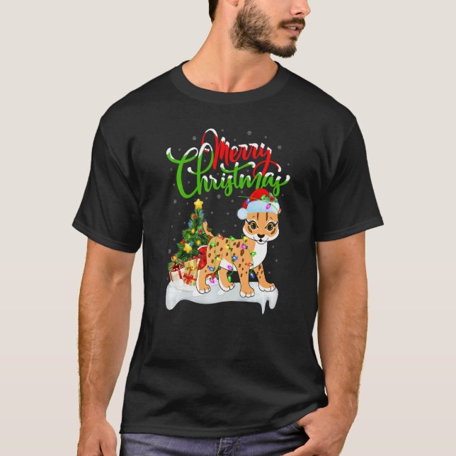 Lynx  Xmas Decorations Santa Lynx Christmas T-Shirt (Vorderseite)