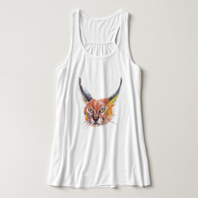 Lynxs zeichnend Bella-Tank Tank Top (Design Vorderseite)
