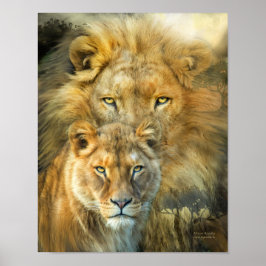 Lyon and Lioness African Royalty Art Poster/Prinz Poster