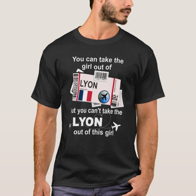 Lyon Boarding Pass Lyon Girl Lyon T-Shirt (Vorderseite)