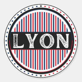 Lyon City Pride Emblem – French Identity Runder Aufkleber