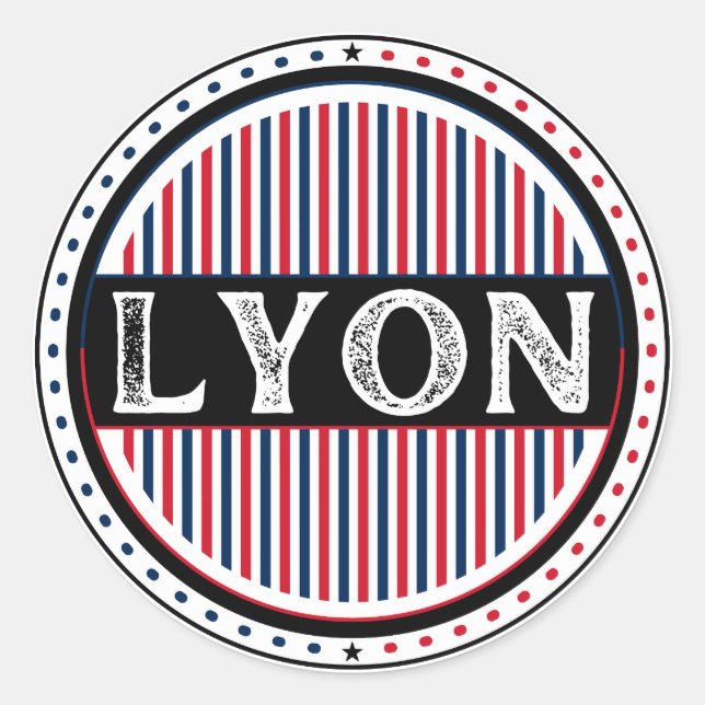 Lyon City Pride Emblem – French Identity Runder Aufkleber (Vorderseite)