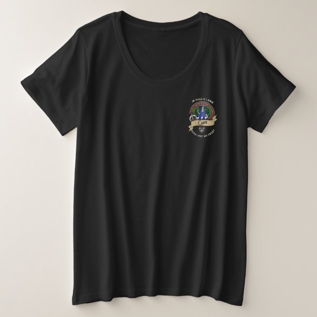 Lyon Clan Abzeichen & Motto Women's Große Größe T-Shirt (Design vorne)