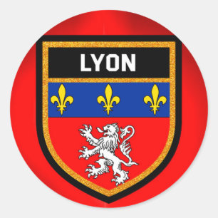Lyon-Flagge Runder Aufkleber