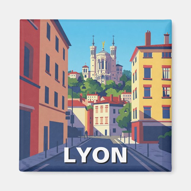 Lyon France Basilica Abstrakt Magnet (Vorne)
