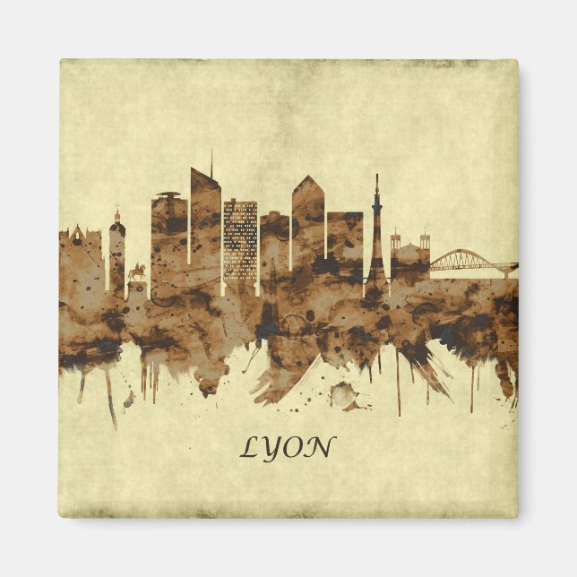 Lyon France Cityscape Magnet (Vorne)