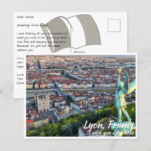 Lyon France mit Angel Postcard Postkarte