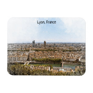 Lyon France Panorama View Magnet