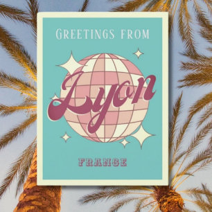 Lyon France Retro Vintages Party Postkarte