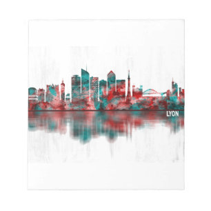 Lyon France Skyline Notizblock