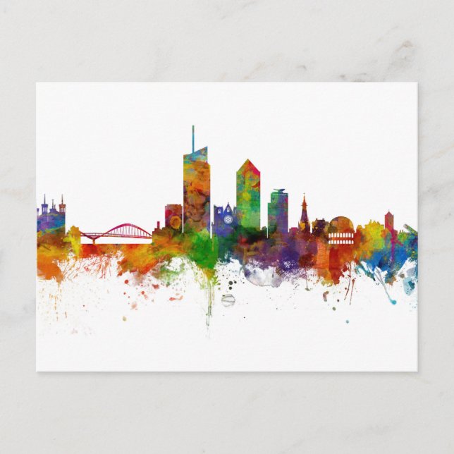 Lyon France Skyline Postkarte (Vorderseite)