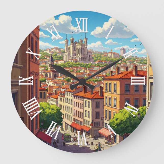 Lyon Frankreich Basilika Reise Große Wanduhr (Vorderseite)