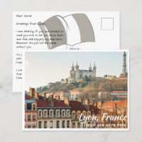 Lyon Frankreich mit Basilika Postkarte