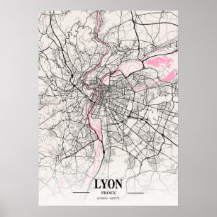 Lyon - Frankreich - Neapolitan City Map Poster