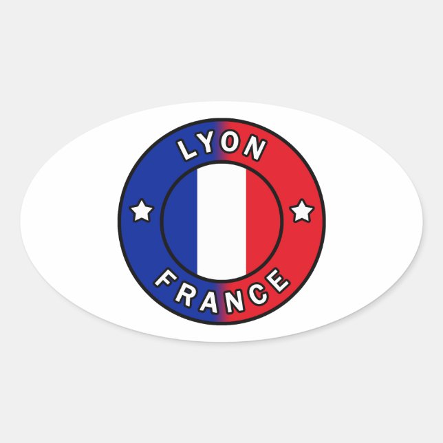 Lyon Frankreich Ovaler Aufkleber (Vorderseite)