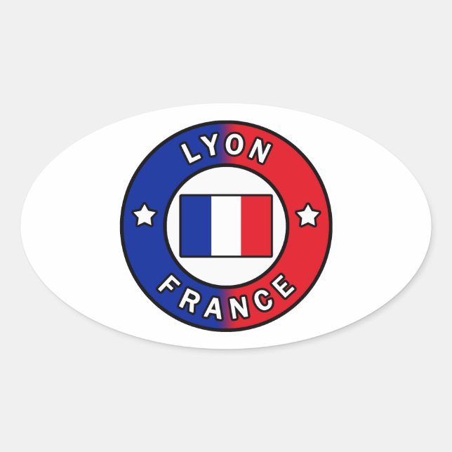 Lyon Frankreich Ovaler Aufkleber (Vorderseite)
