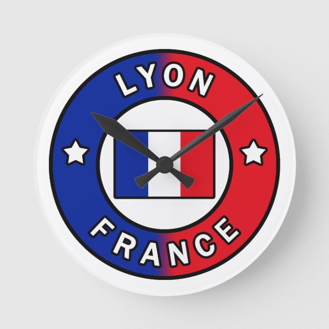 Lyon Frankreich Runde Wanduhr (Vorderseite)