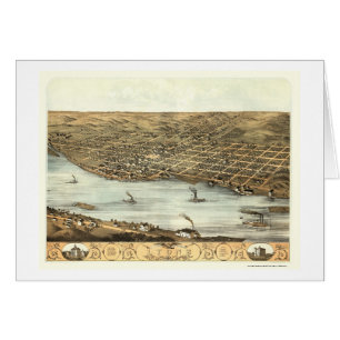 Lyon, IA panoramische Karte - 1868