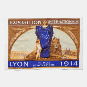 Lyon International Expo Poster 1914 Küchentuch