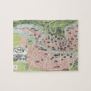 Lyon Monumental Map Garnier Freres Paris 1894 Puzzle