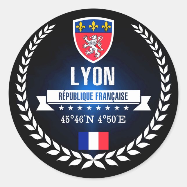 Lyon Runder Aufkleber (Vorderseite)