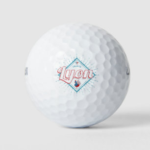 Lyon Stadt Frankreich Retro-Hahn Vintages Andenken Golfball