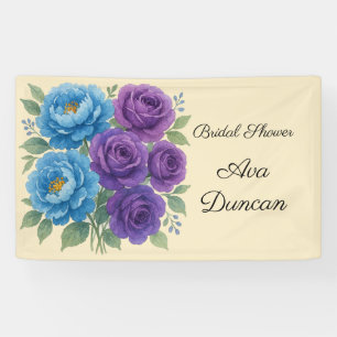 Lyons Blue Peony & Fig Lila Rose Brautparty Banner